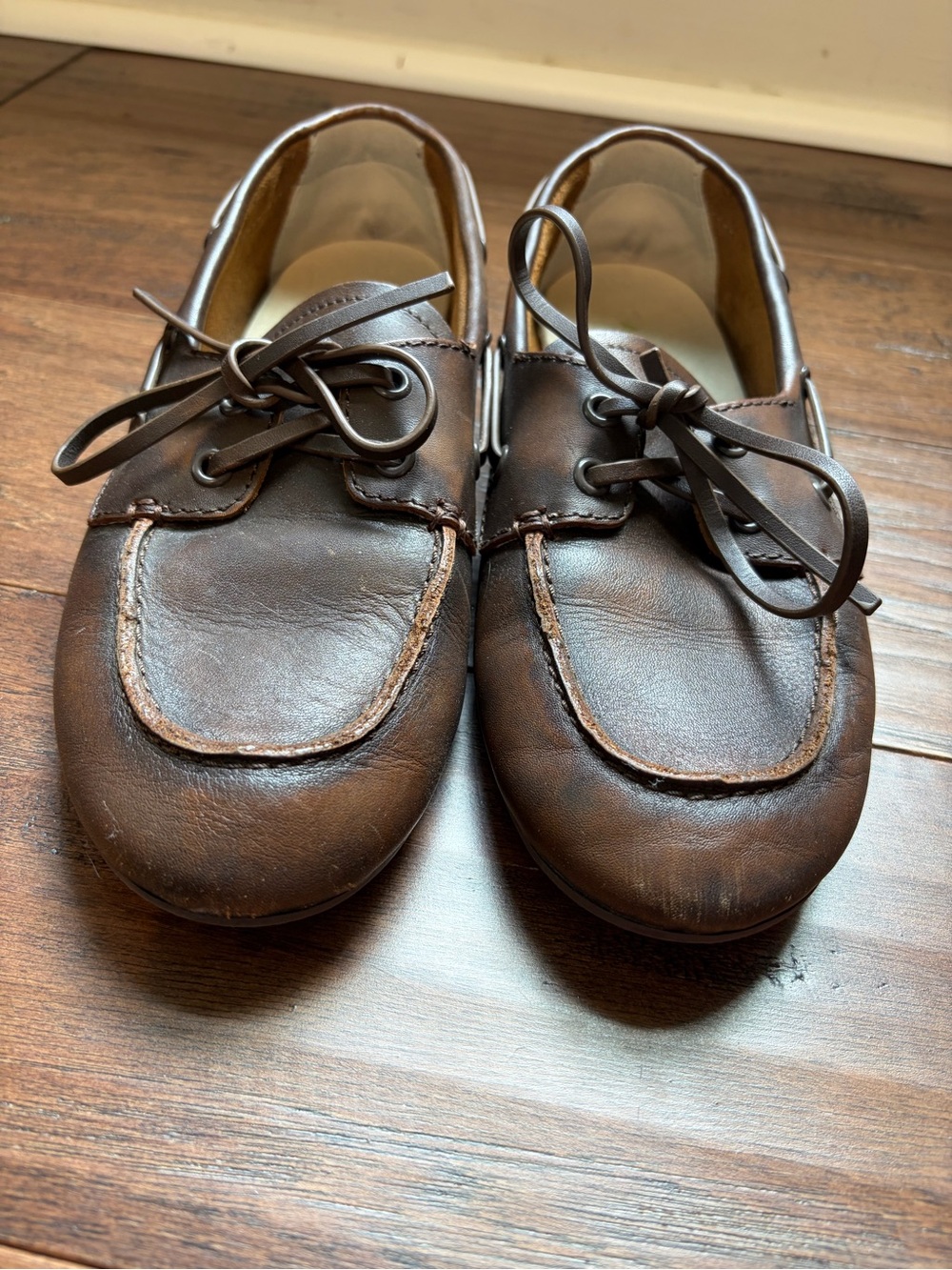 Aldo Women's Brown Leather Lace-Front Loafers size 7